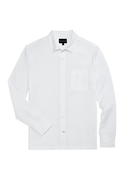 SILVER Jersey Button Up made by Mack Weldon
