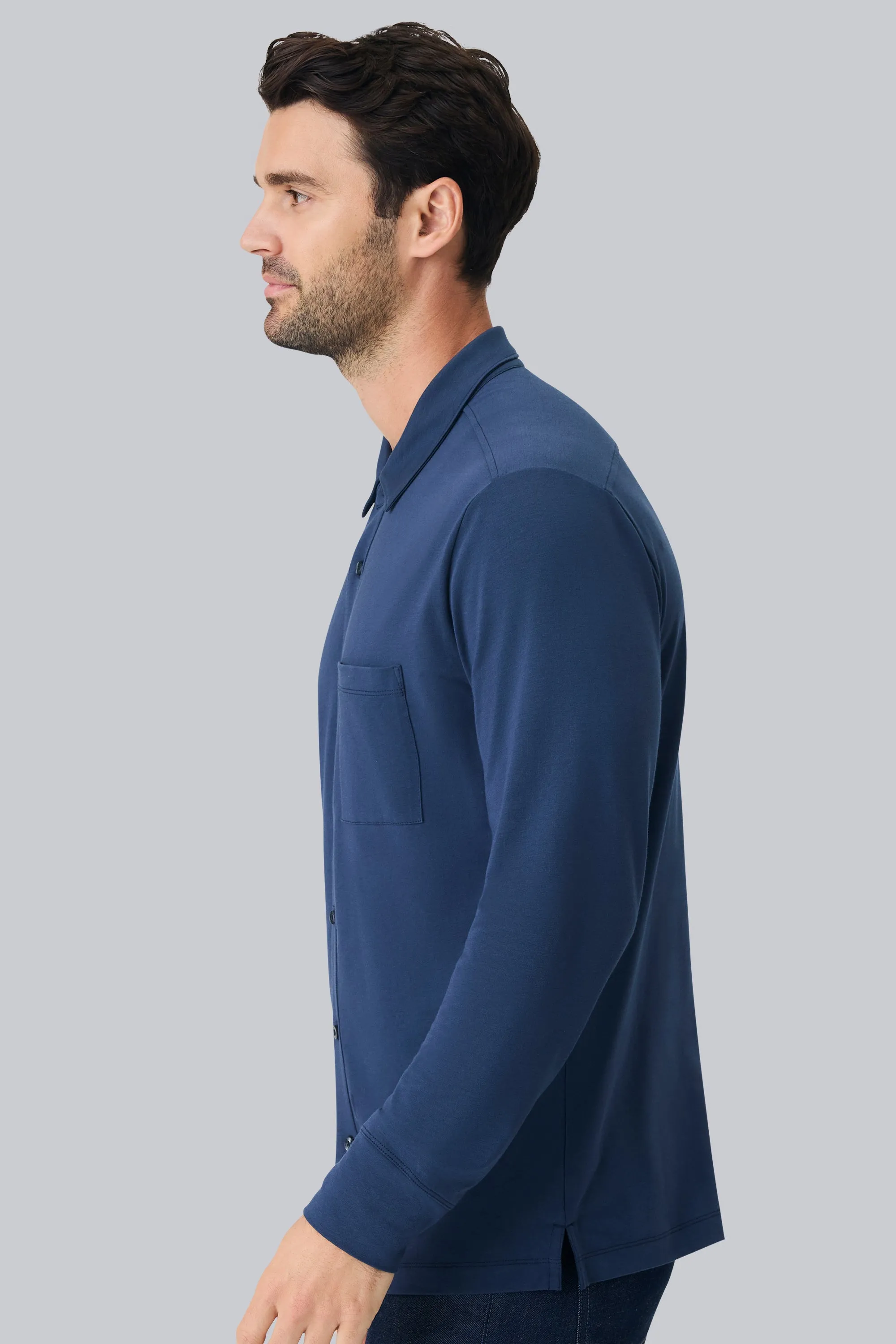 SILVER Jersey Button Up sold by Mack Weldon product image thumbnail 5