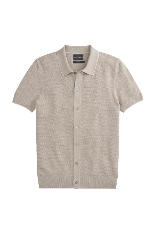 Tech Linen Button Up Sweater Polo made by Mack Weldon