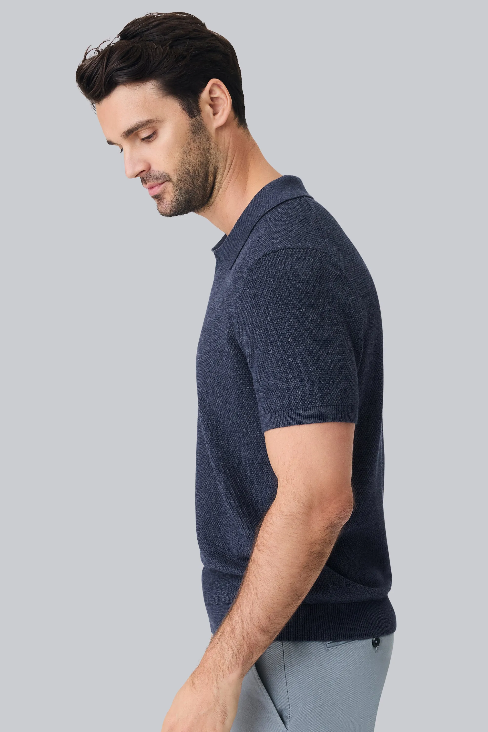 Tech Linen Johnny Collar Sweater Polo sold by Mack Weldon product image thumbnail 5