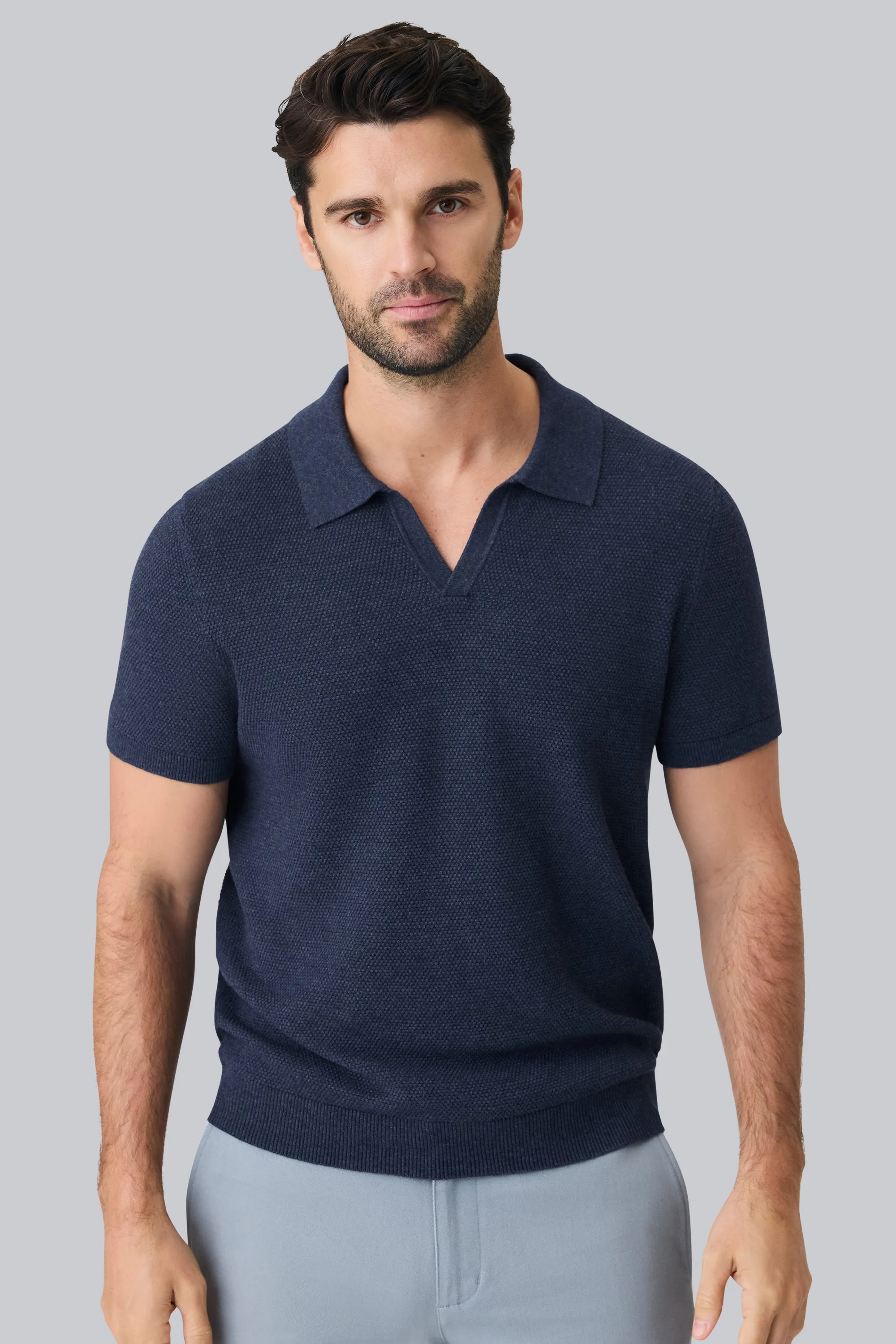 Tech Linen Johnny Collar Sweater Polo sold by Mack Weldon product image thumbnail 4