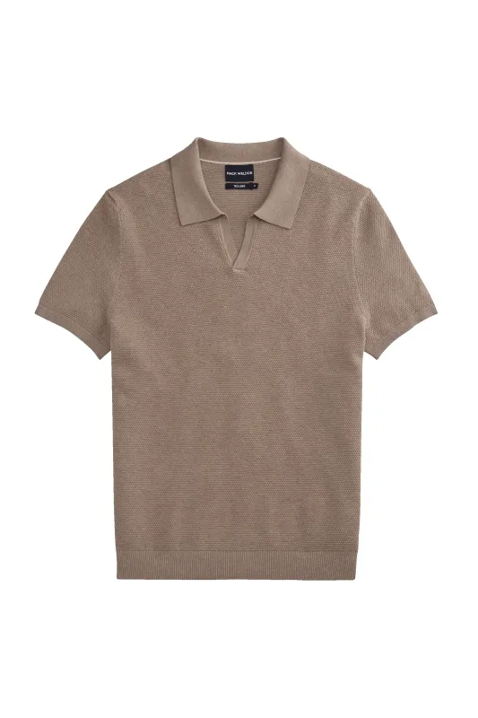 Tech Linen Johnny Collar Sweater Polo made by Mack Weldon