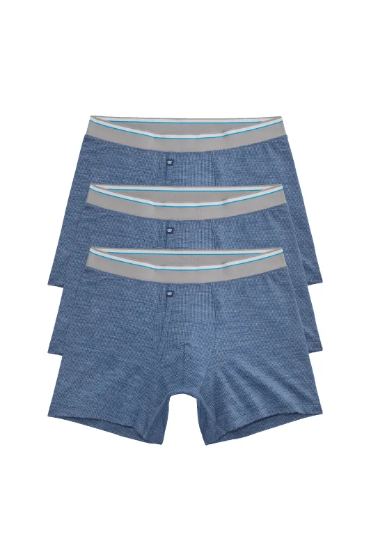 3-Pack AIRKNITx Boxer Briefs - With Fly Indigo Heather made by Mack Weldon