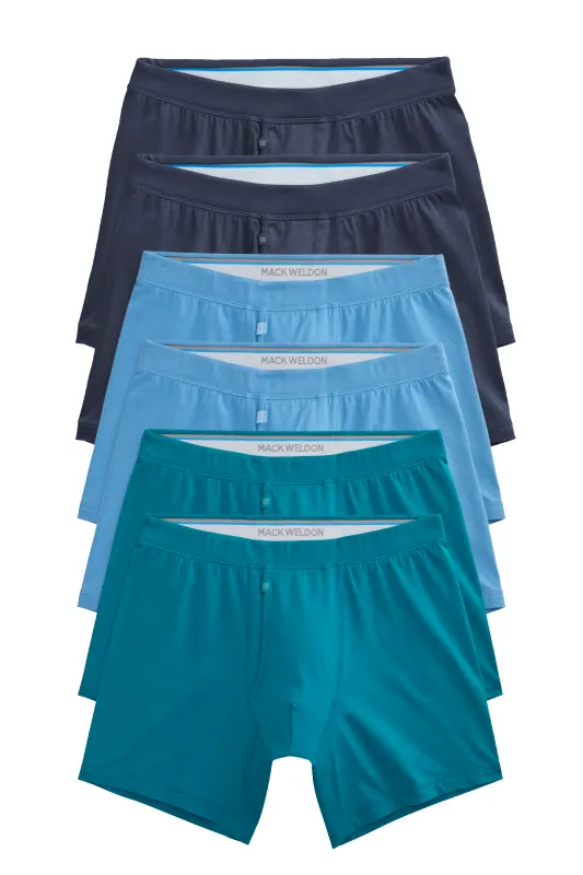 6-Pack SILVER Boxer Briefs Blue Crush made by Mack Weldon