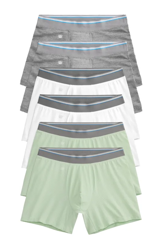 6-Pack AIRKNITˣ Boxer Briefs Morning Mist made by Mack Weldon