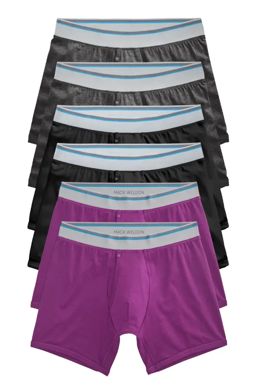 6-Pack 18-Hour Jersey Boxer Briefs Night Garden made by Mack Weldon