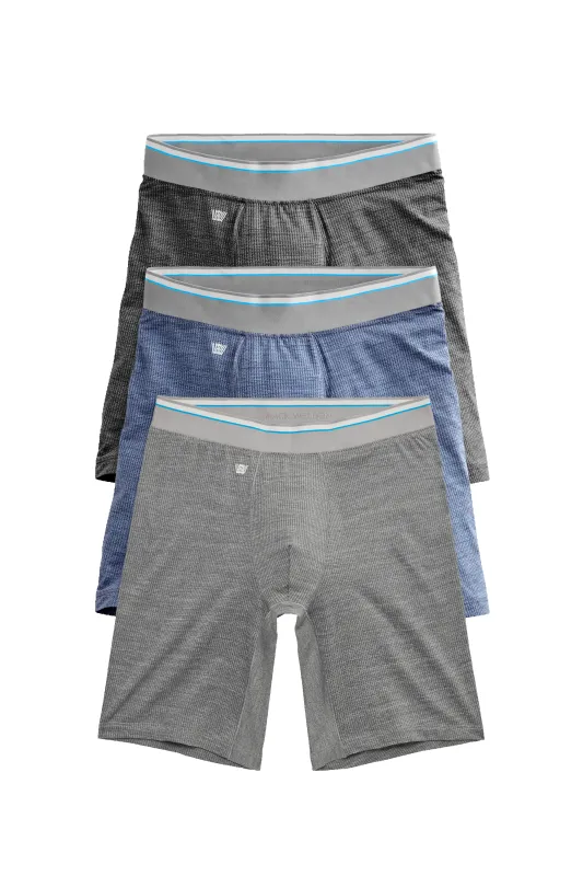 3-Pack AIRKNITˣ 8" Boxer Brief Hall-of-Fame Heathers made by Mack Weldon