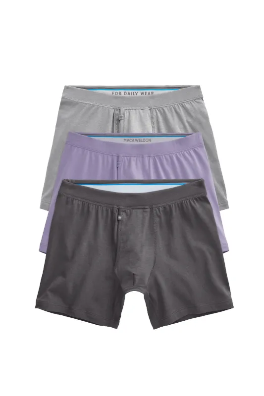 3-Pack SILVER Boxer Briefs Grey Day made by Mack Weldon