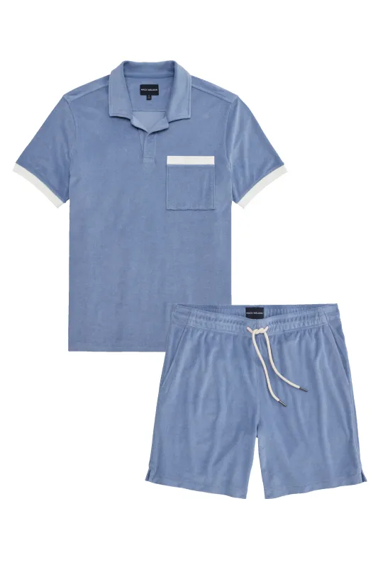 Terry Cloth Polo + Shorts Set Desert Spring made by Mack Weldon