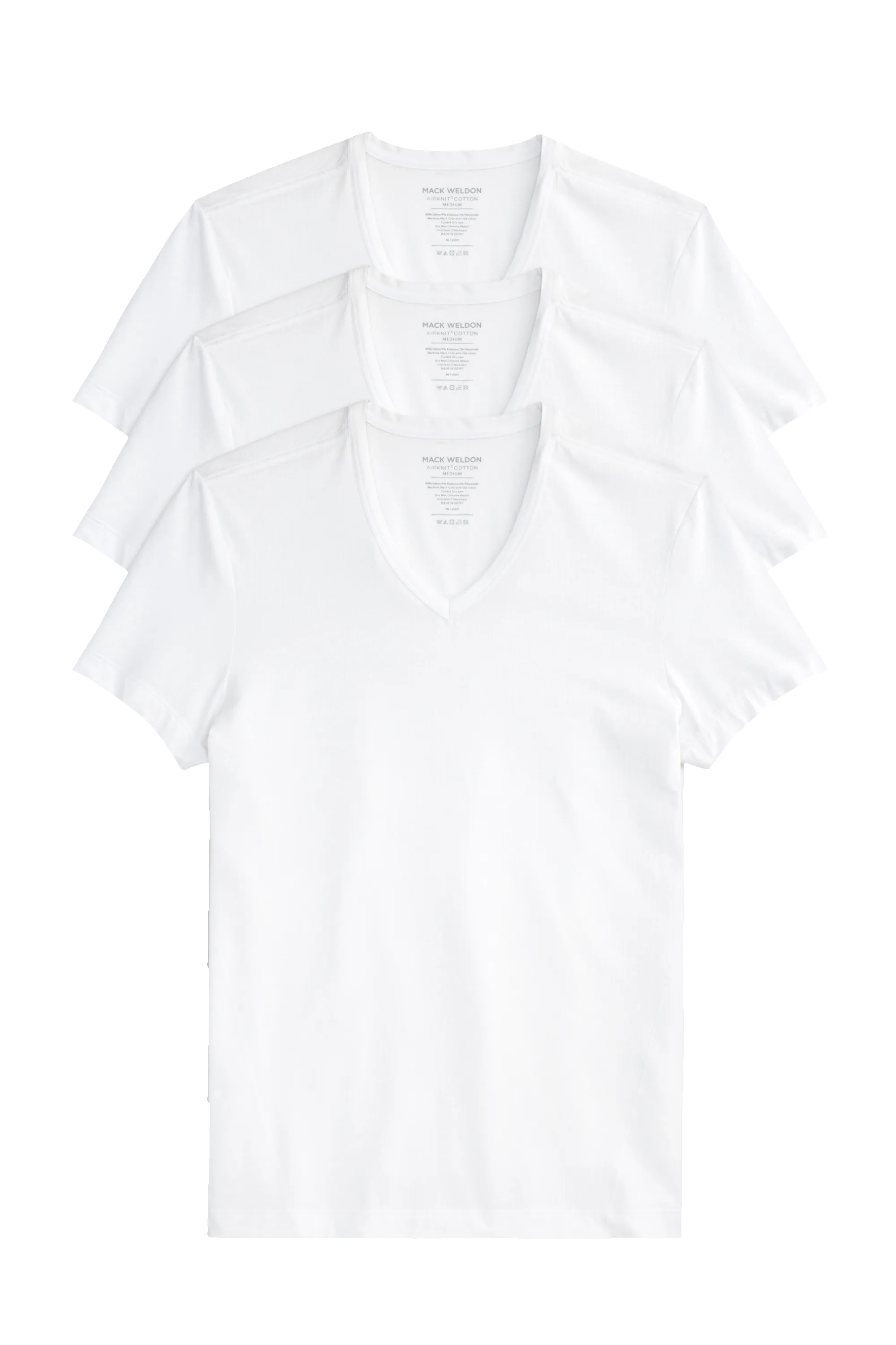 3-Pack AIRKNITˣ Cotton V-Neck Undershirt Bright White sold by Mack Weldon