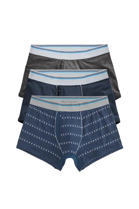 3-Pack 18-Hour Jersey Trunks Stormy Night made by Mack Weldon