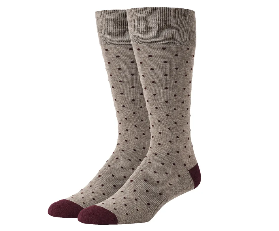 SILVER Extended Crew Dress Sock Walnut Heather Dot sold by Mack Weldon