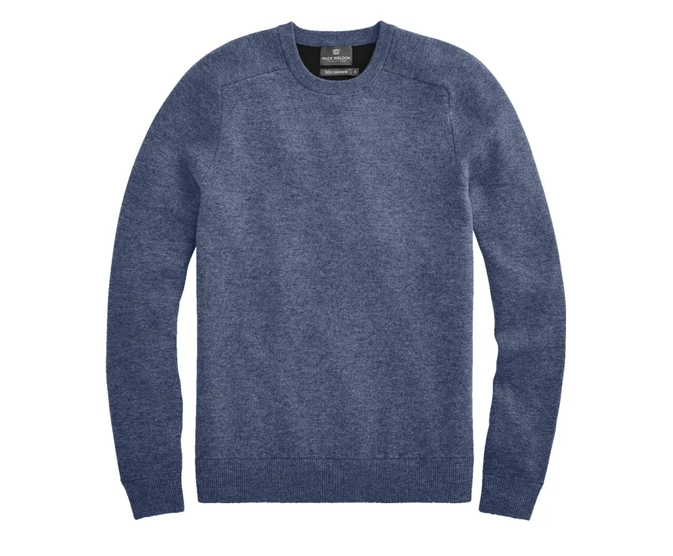 Tech Cashmere Crew Neck Sweater True Navy Heather sold by Mack Weldon