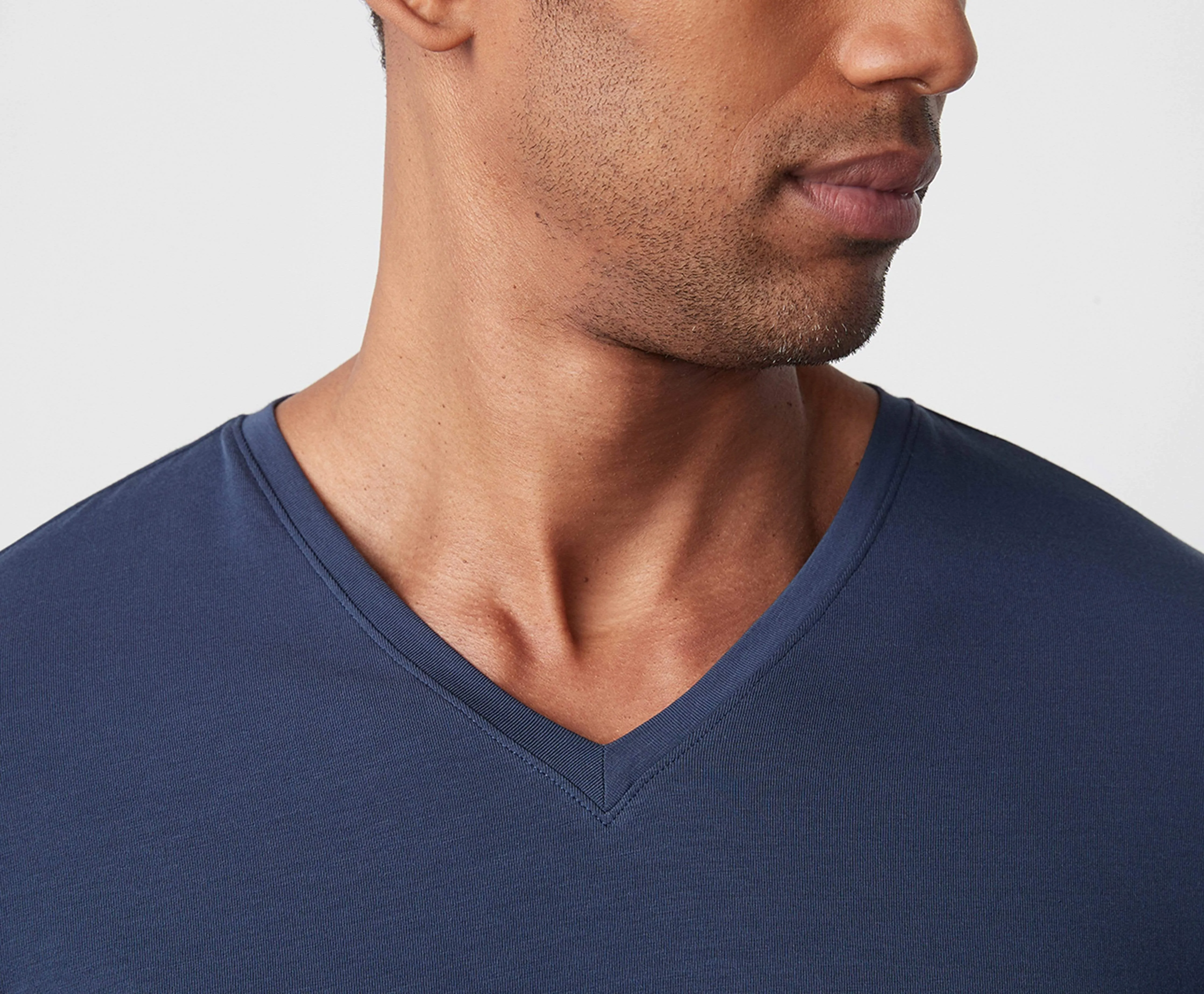 SILVER V-Neck T-Shirt Bright White sold by Mack Weldon product image thumbnail 3