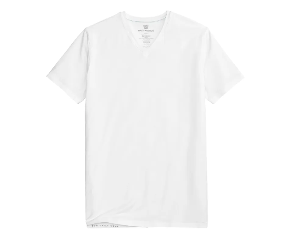 SILVER V-Neck T-Shirt Bright White sold by Mack Weldon