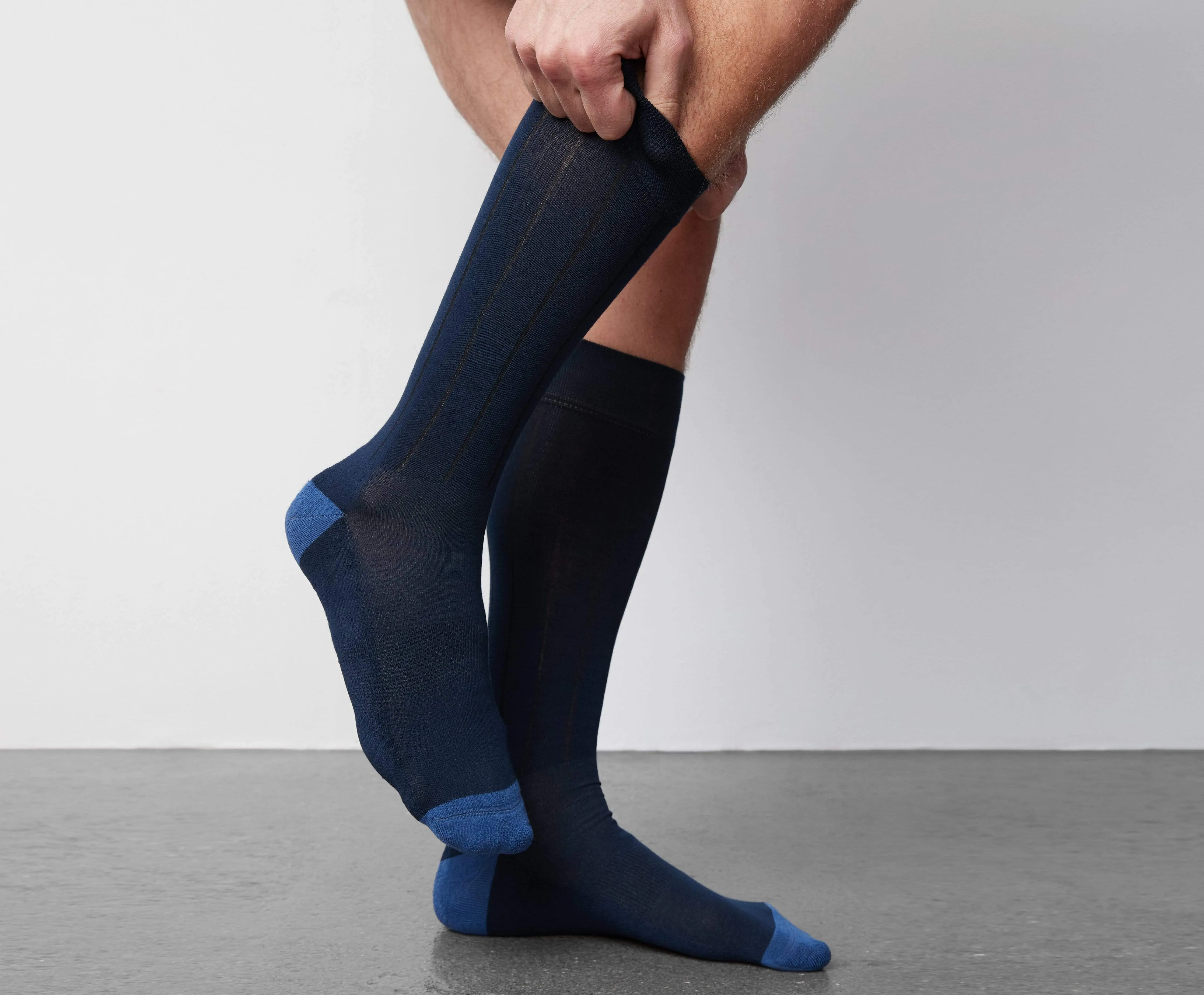 SILVER Extended Crew Dress Sock Hudson Yards - True Navy sold by Mack Weldon product image thumbnail 3