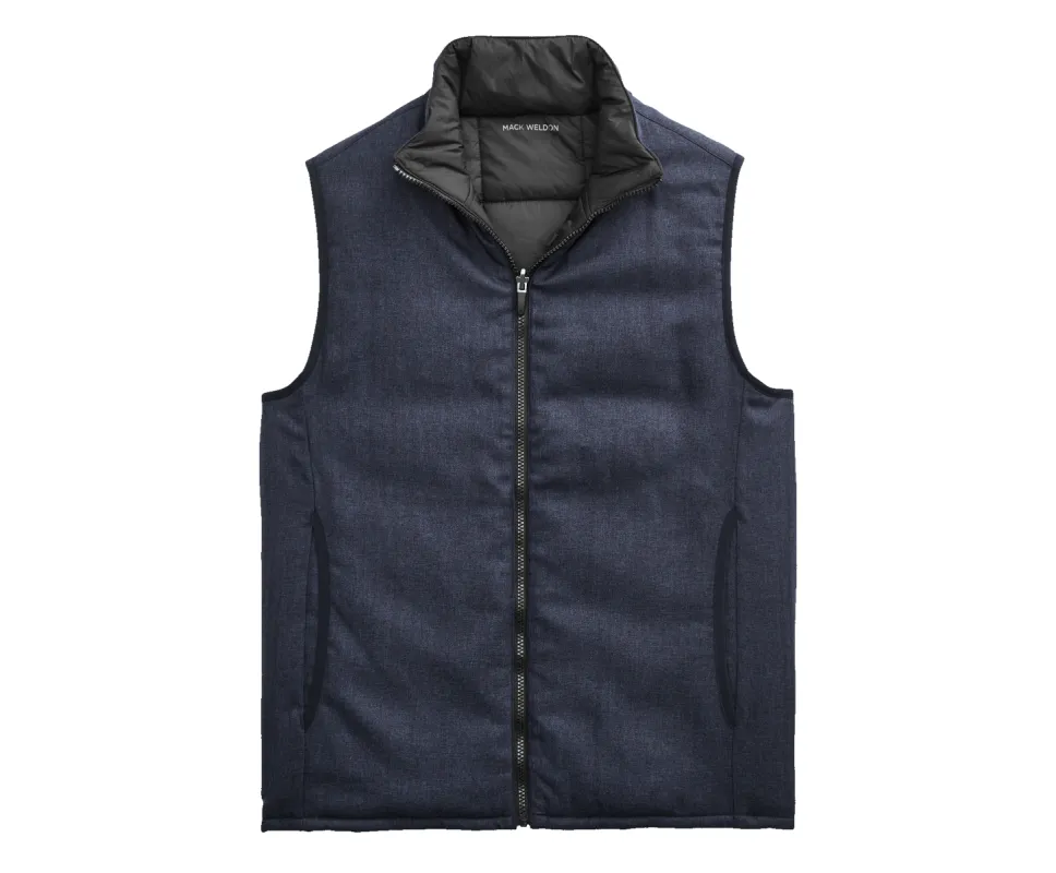WARMKNIT 2-Way Puffer Vest Total Eclipse Blue / True Black sold by Mack Weldon