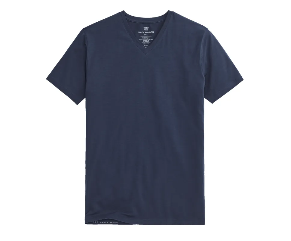 SILVER V-Neck T-Shirt True Navy sold by Mack Weldon