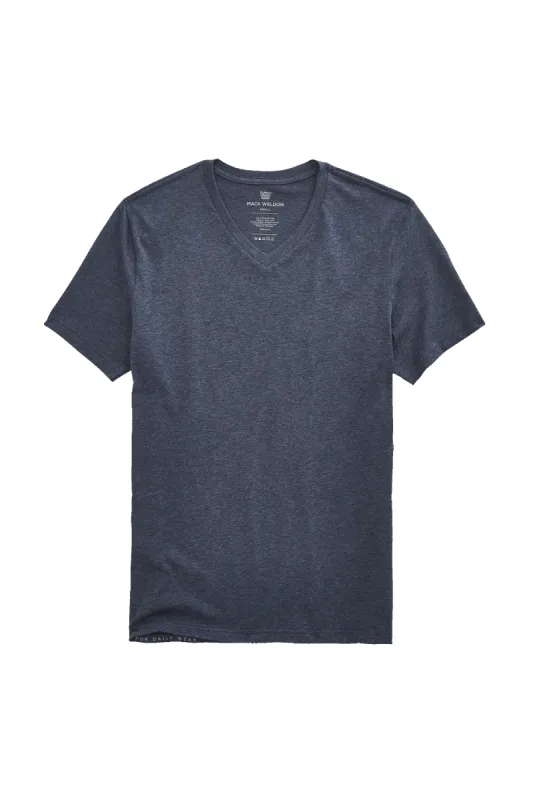 Pima V-Neck T-Shirt Navy Heather sold by Mack Weldon