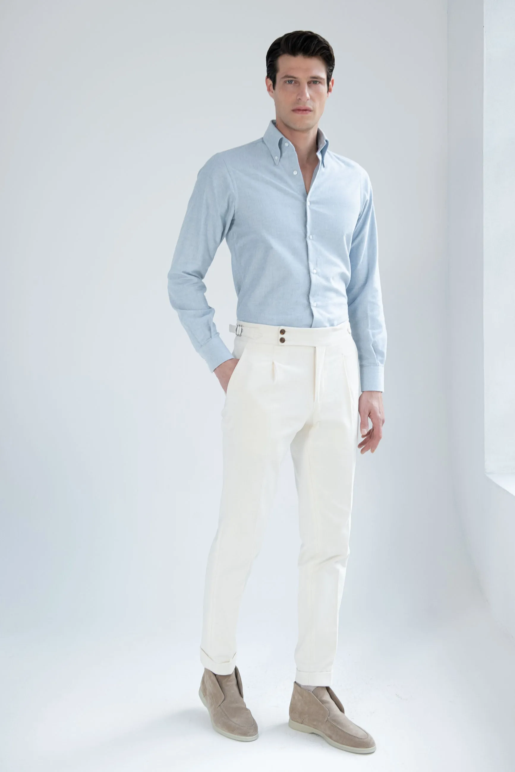 Water green soft oxford button down shirt - Made In Italy sold by Pini Parma product image thumbnail 4