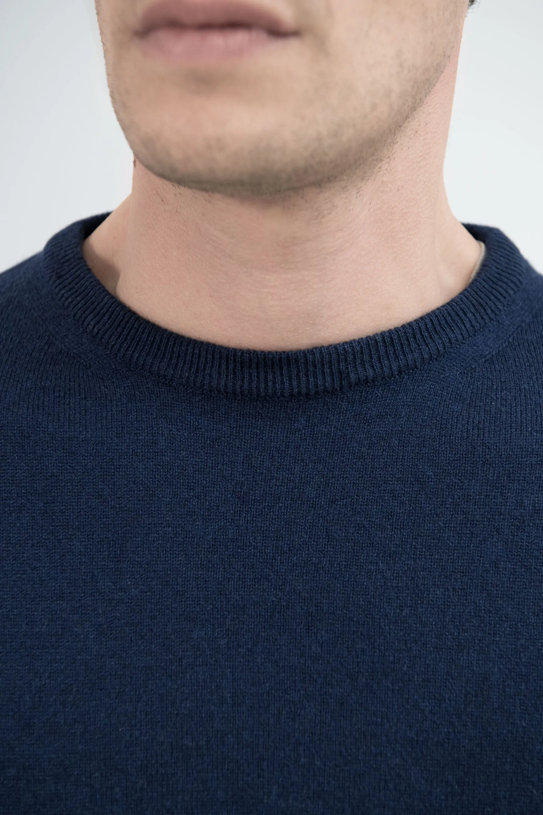 Blue cashmere round neck – Made in italy sold by Pini Parma product image thumbnail 2