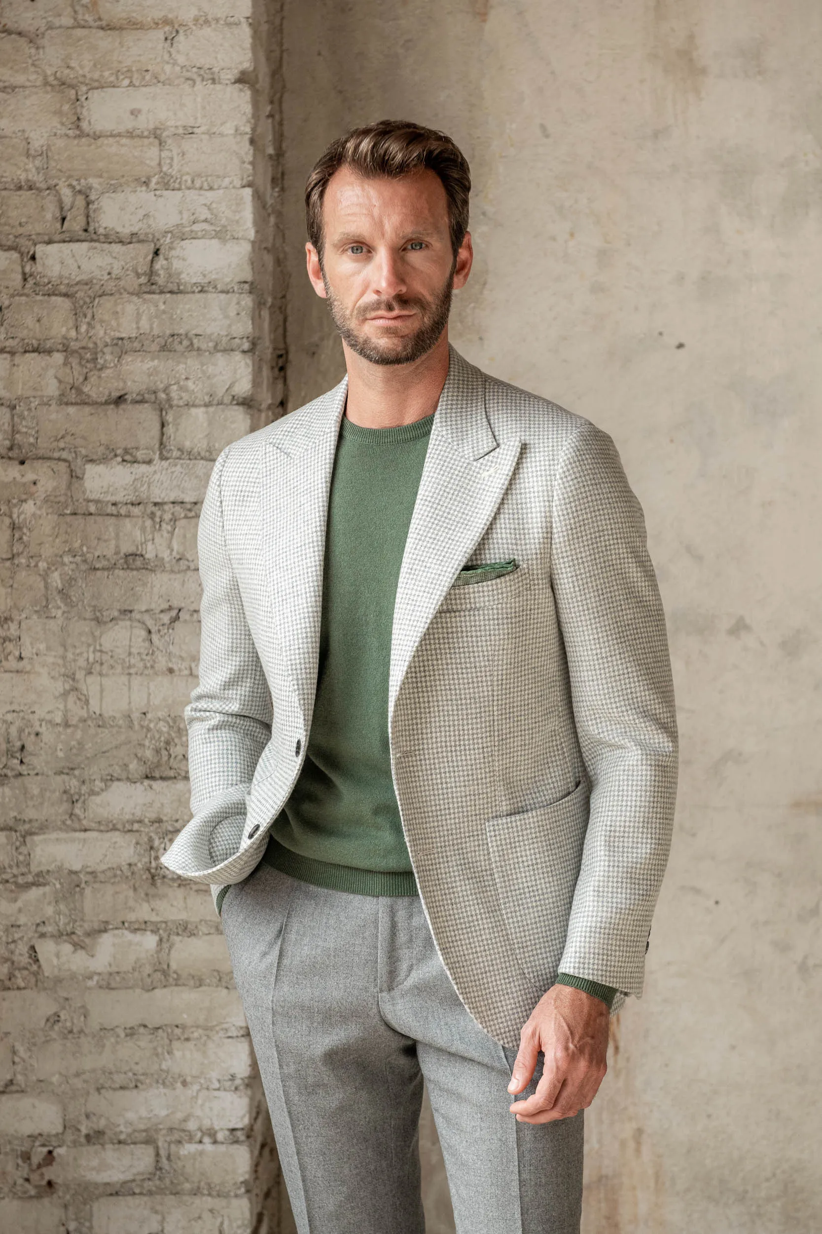 Pini Parma Light grey houndstooth jacket 