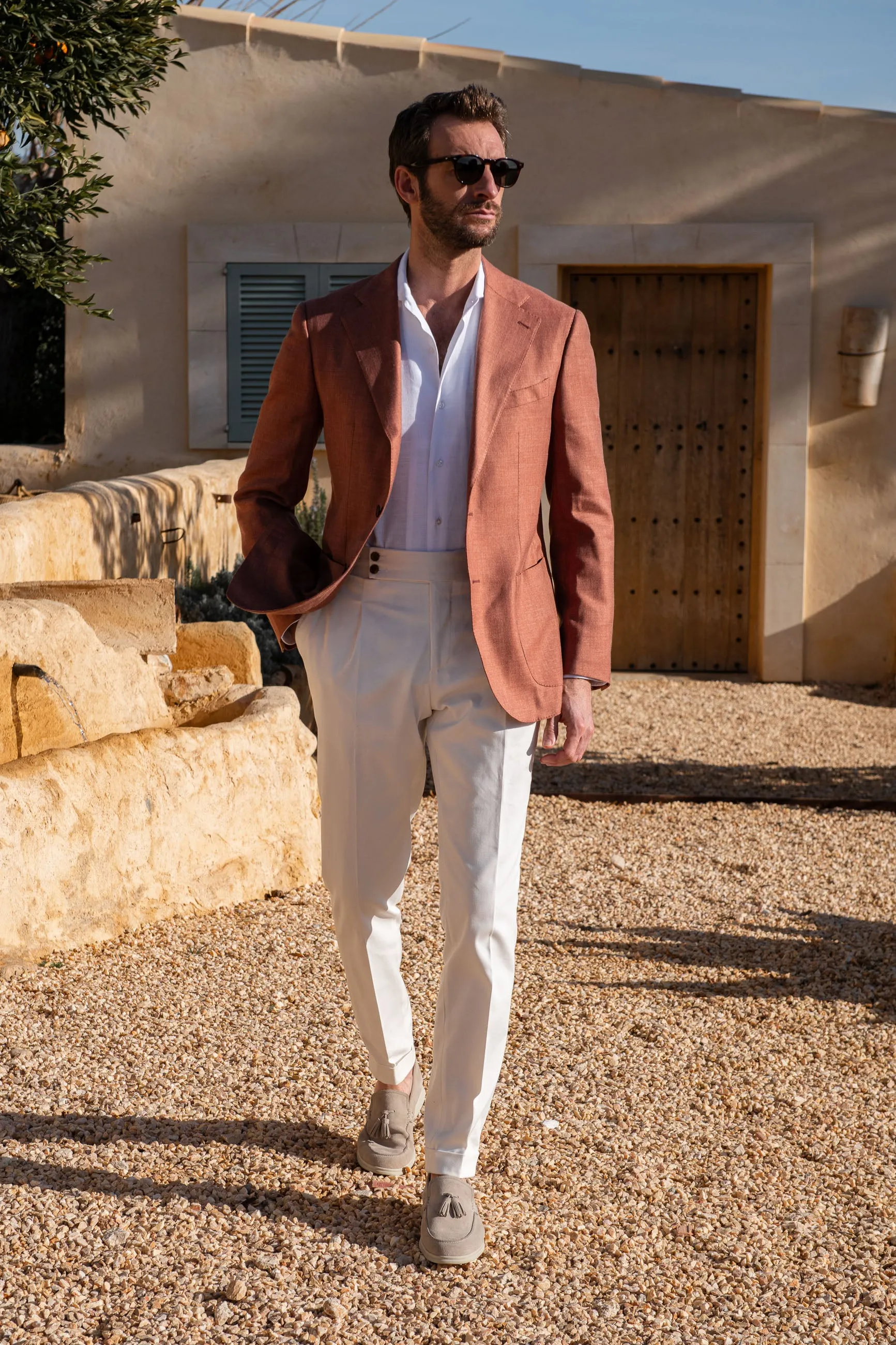 Rusty wool linen and silk jacket - Made in Italy sold by Pini Parma product image thumbnail 4