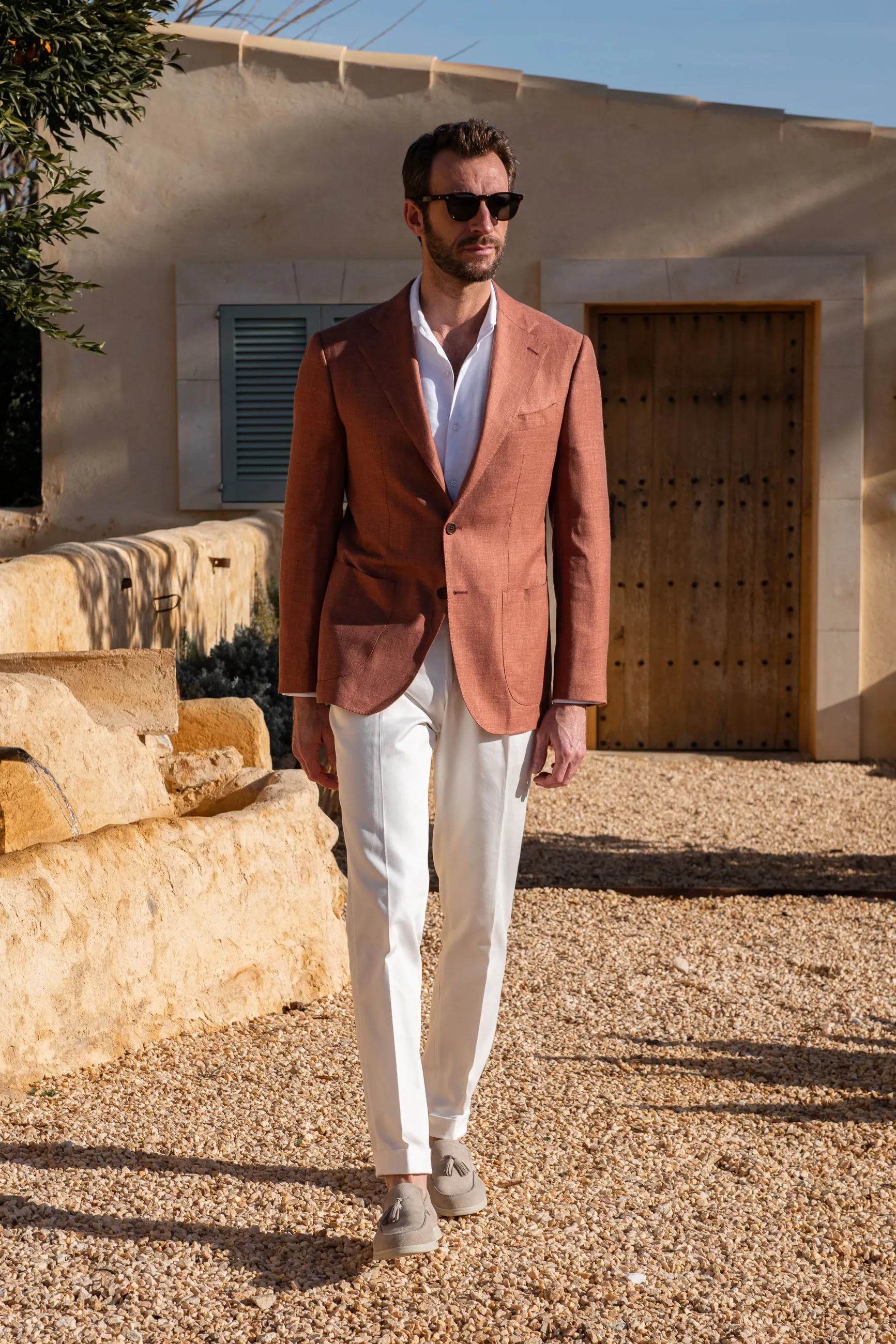 Rusty wool linen and silk jacket - Made in Italy sold by Pini Parma product image thumbnail 5