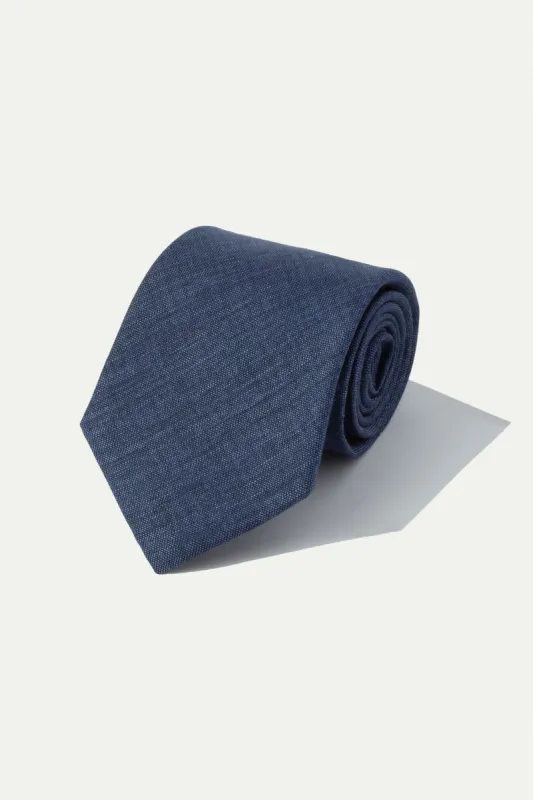Blue printed silk tie - Made In Italy sold by Pini Parma