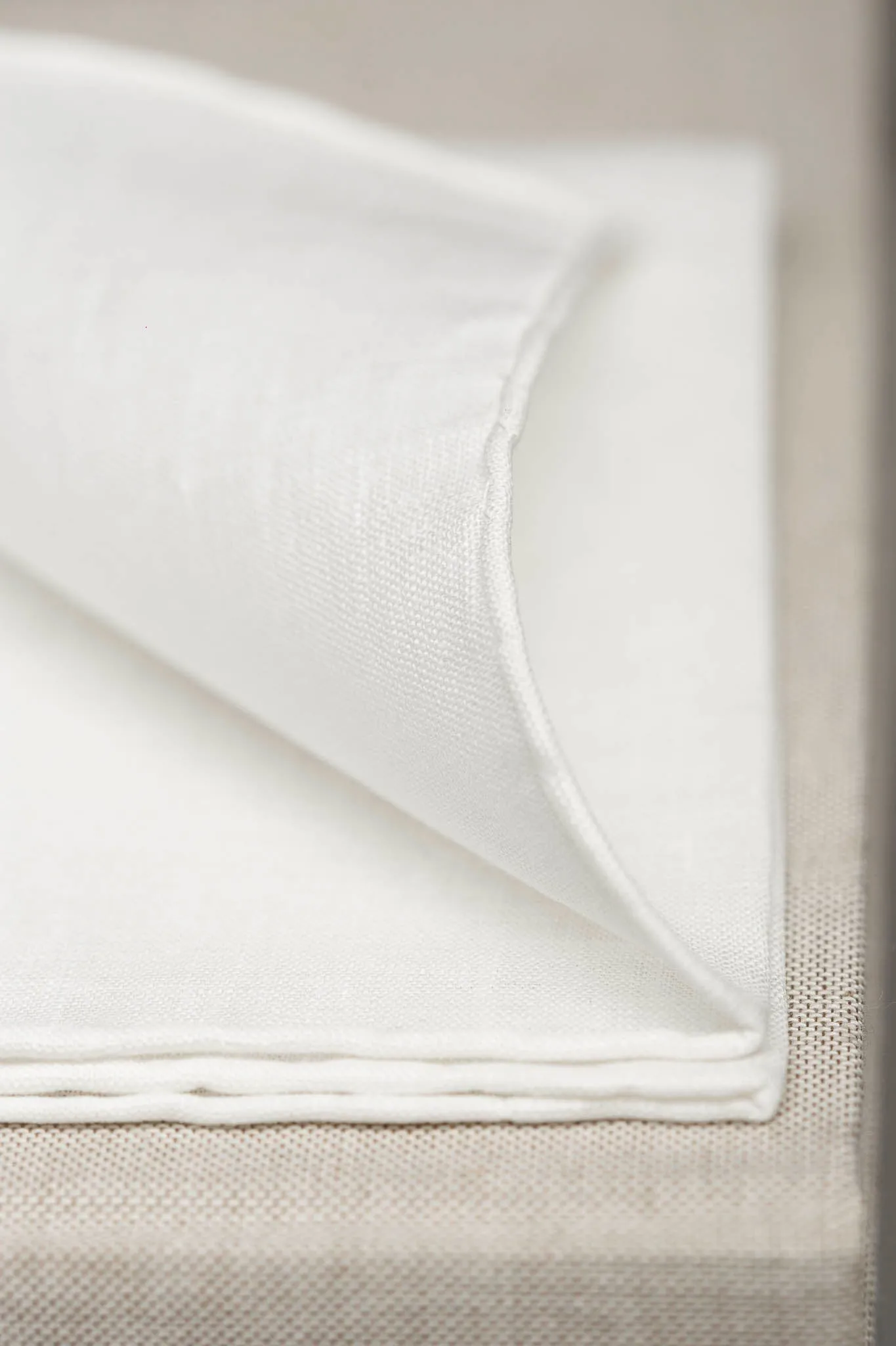 White linen pocket square - Made in Italy sold by Pini Parma product image thumbnail 2