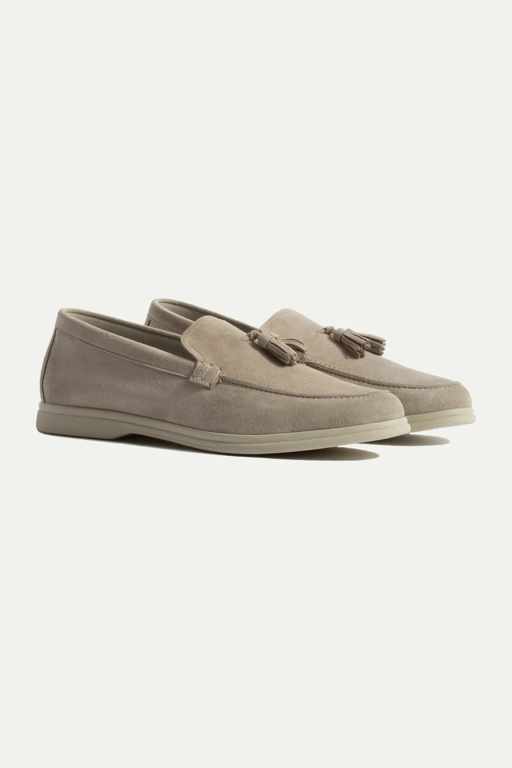 Sand suede tassel loafers - Made In Italy sold by Pini Parma