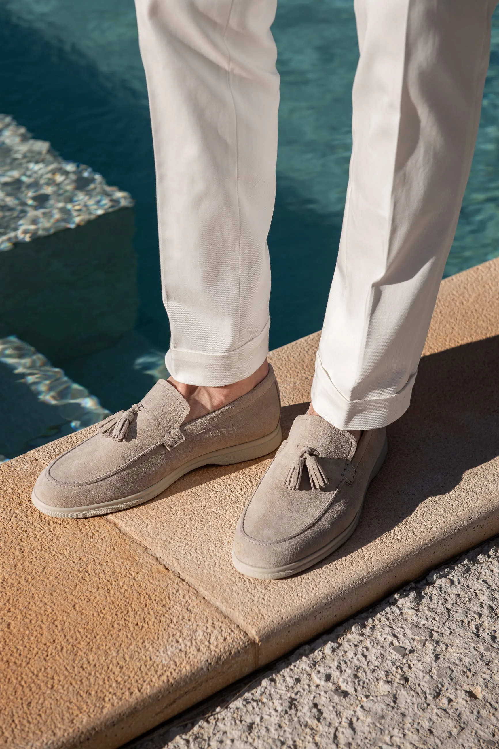 Sand suede tassel loafers - Made In Italy sold by Pini Parma product image thumbnail 2