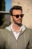 Sage suede hooded bomber jacket – Made in Italy sold by Pini Parma