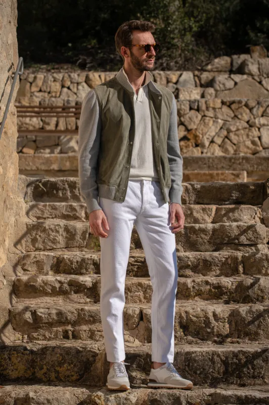 White jeans - Candiani cotton - Made in Italy sold by Pini Parma