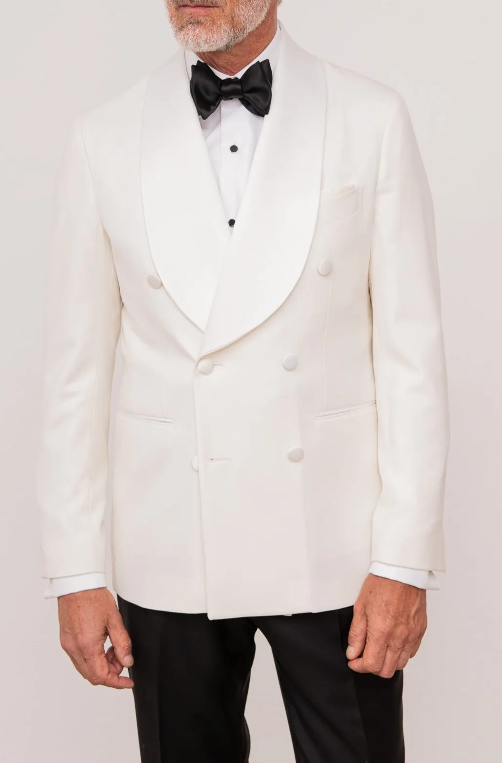 White double breasted tuxedo jacket - Made in Italy sold by Pini Parma