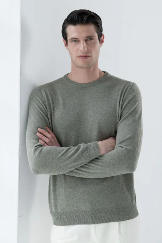 Sage cashmere round neck – Made in italy sold by Pini Parma