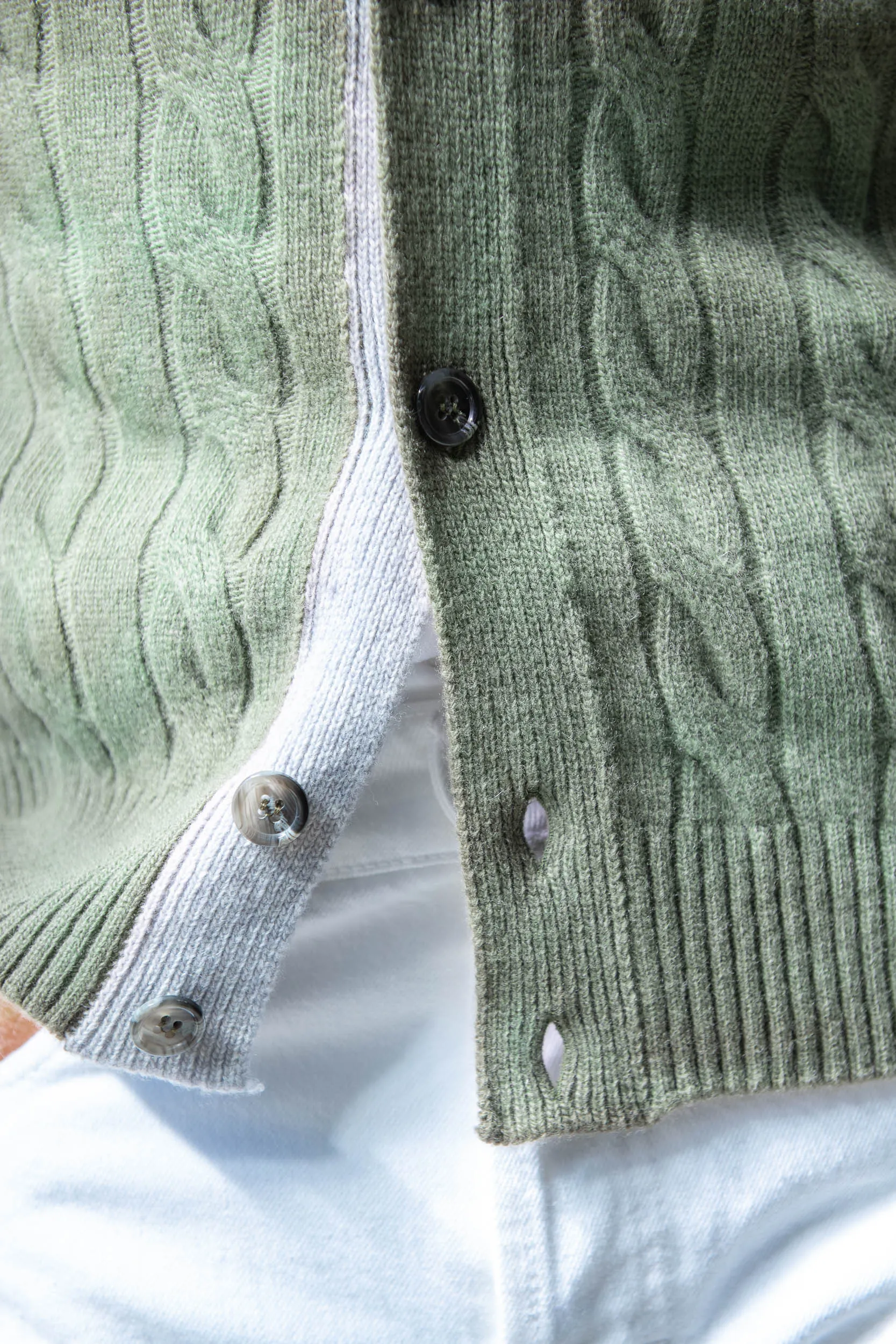 Sage cable knit cardigan – Made in Italy sold by Pini Parma product image thumbnail 2