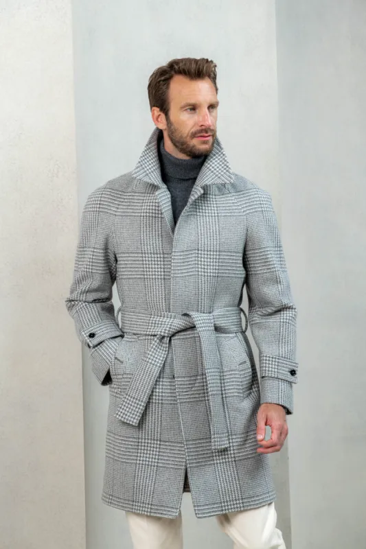 Prince of Wales Raglan coat – Made in Italy sold by Pini Parma