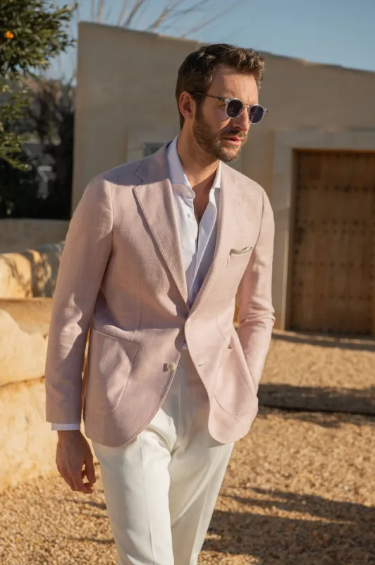 Pink jacket in cotton & silk - Made in Italy sold by Pini Parma