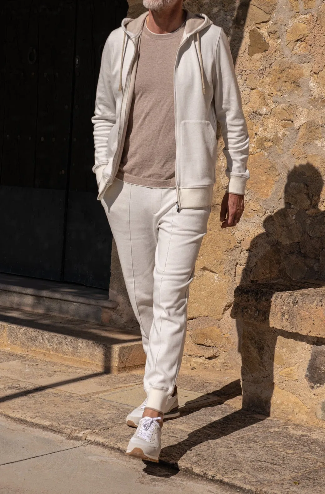 Off-white Leisure Zip Hoodie - Made in Italy sold by Pini Parma product image thumbnail 3