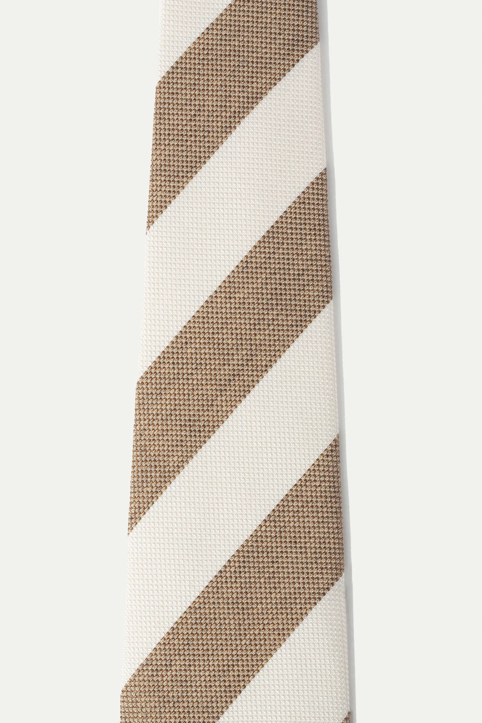 Taupe striped silk tie - Made In Italy sold by Pini Parma product image thumbnail 4