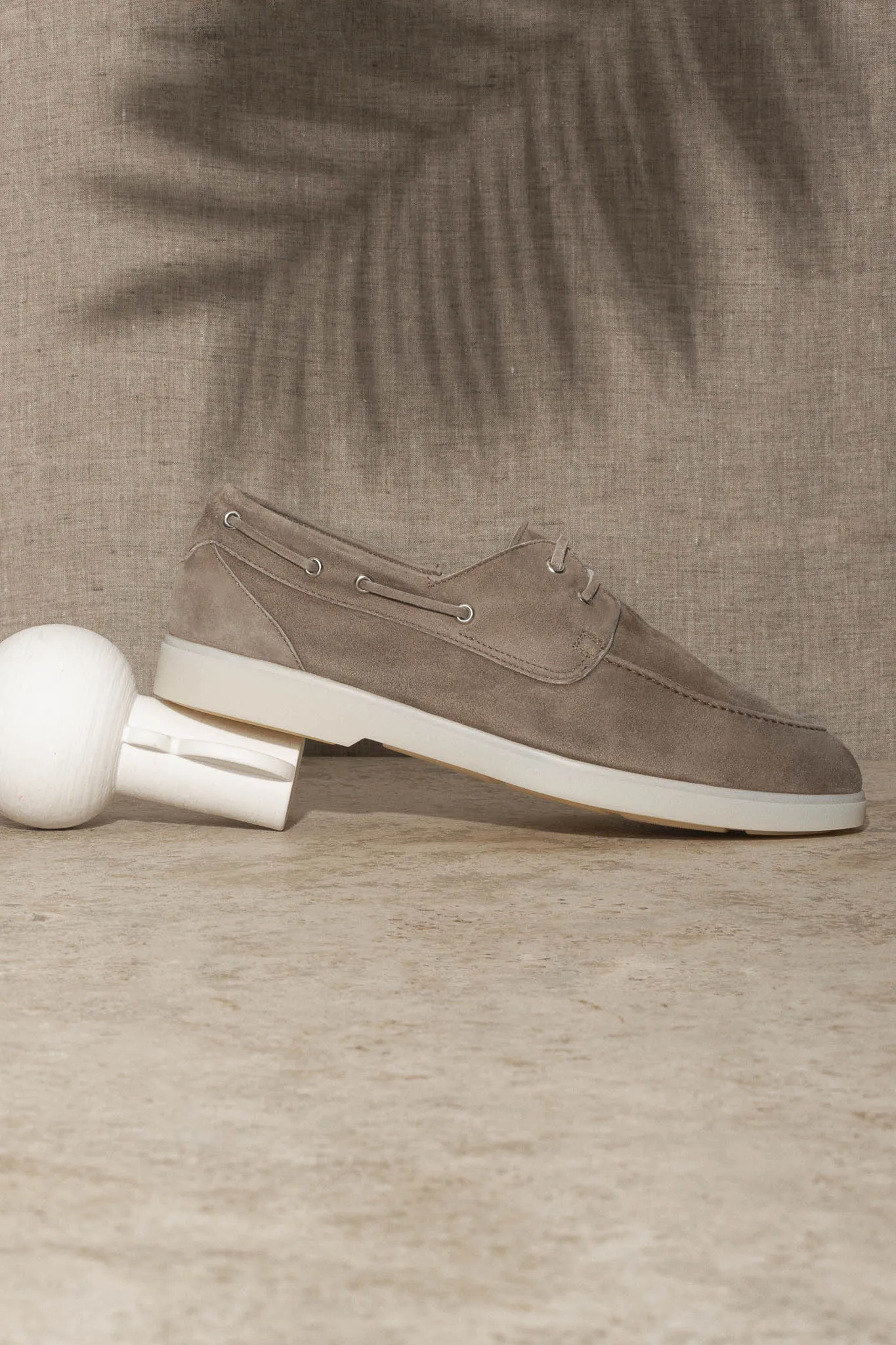 Taupe suede boat shoes - Made In Italy sold by Pini Parma product image thumbnail 2