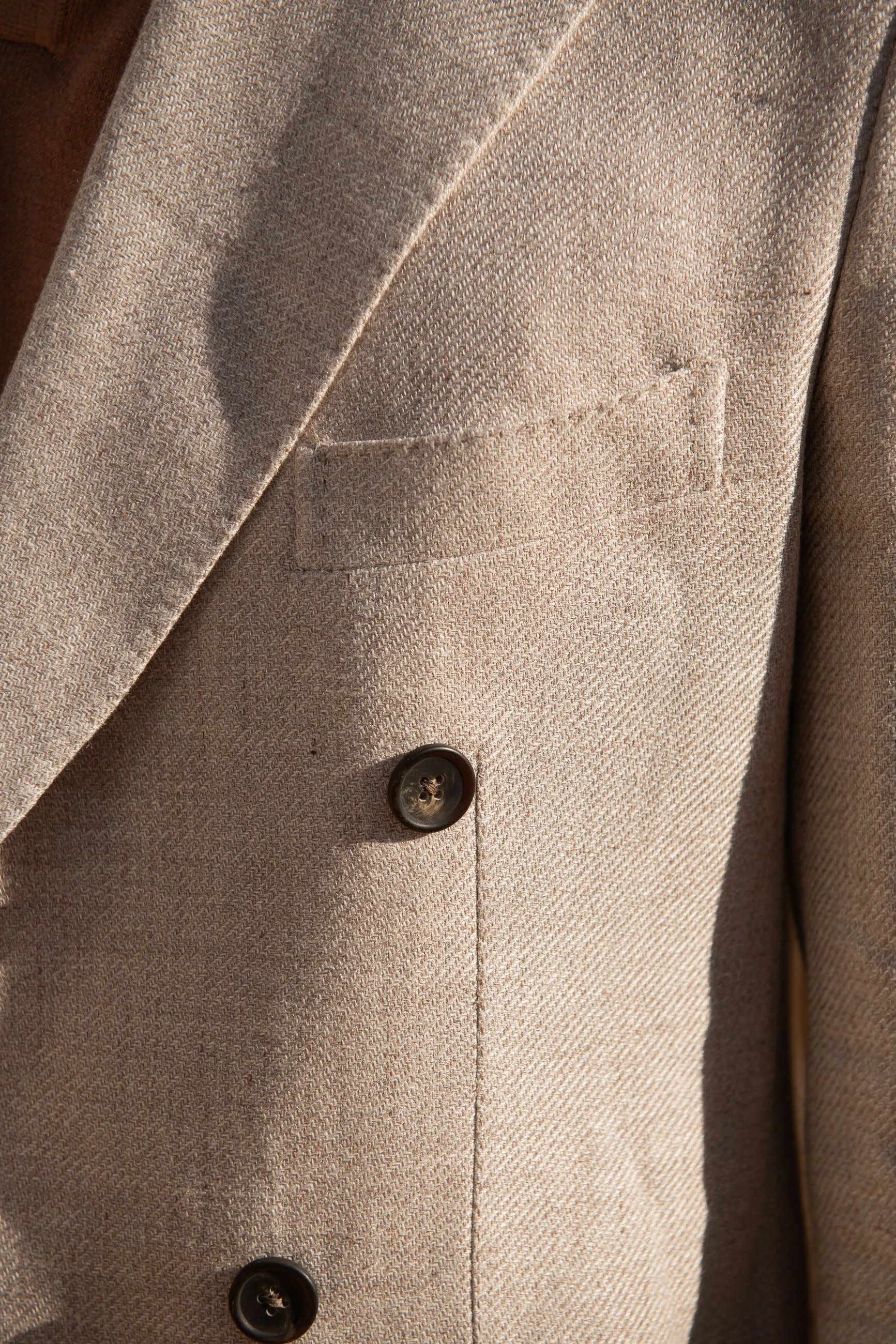 Beige double breasted linen cotton and silk jacket - Made in Italy sold by Pini Parma product image thumbnail 2