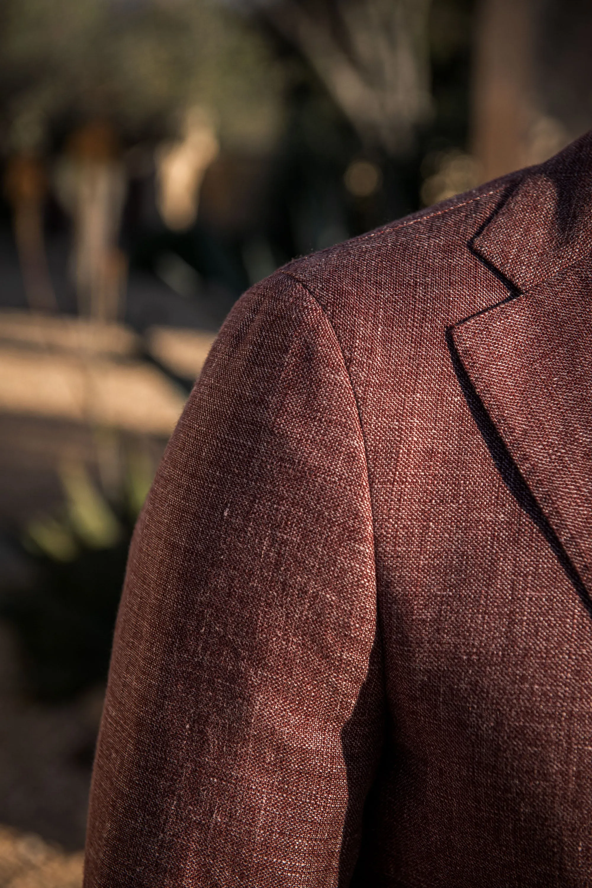 Burgundy linen and wool jacket - Made in Italy sold by Pini Parma product image thumbnail 5