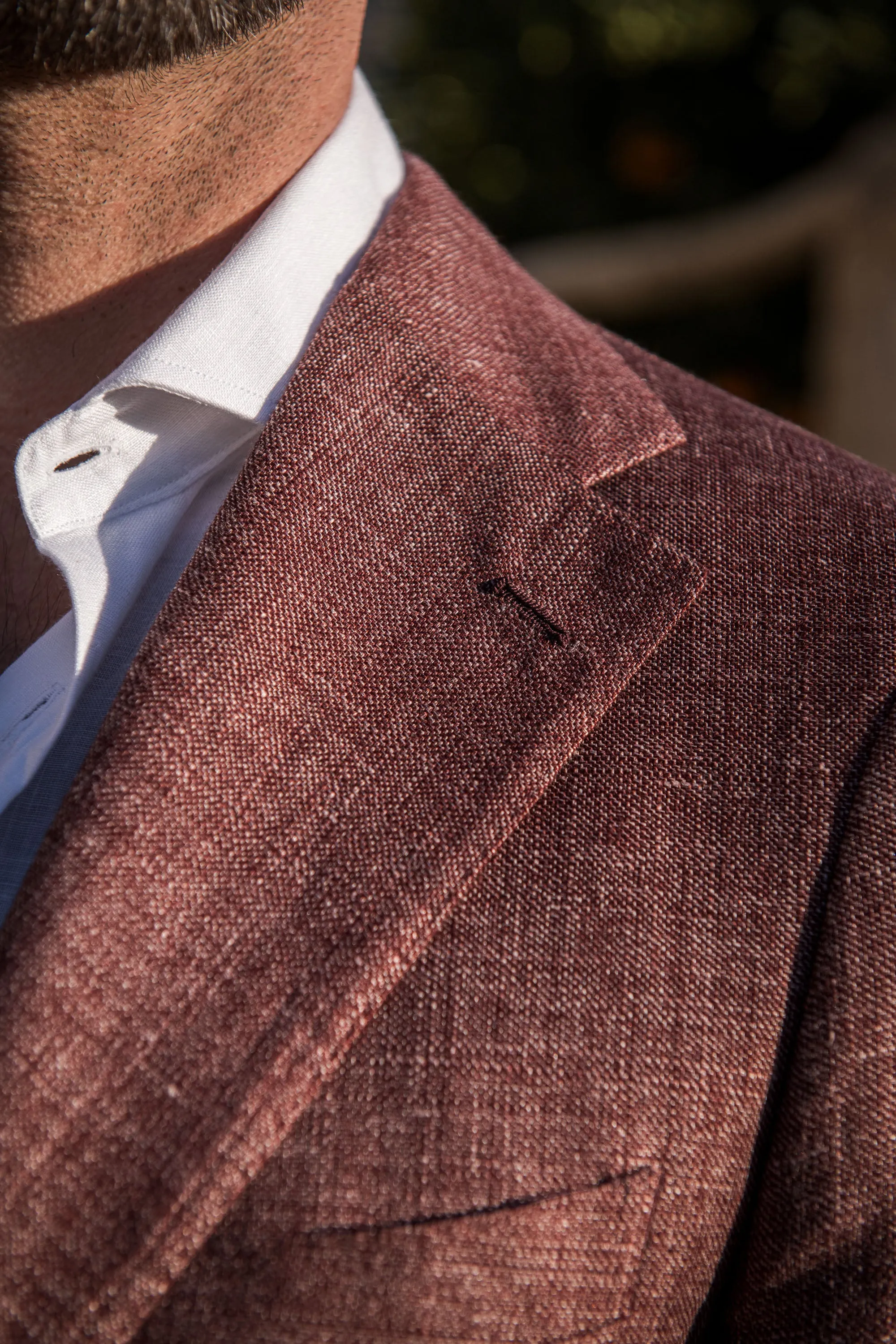 Burgundy linen and wool jacket - Made in Italy sold by Pini Parma product image thumbnail 2