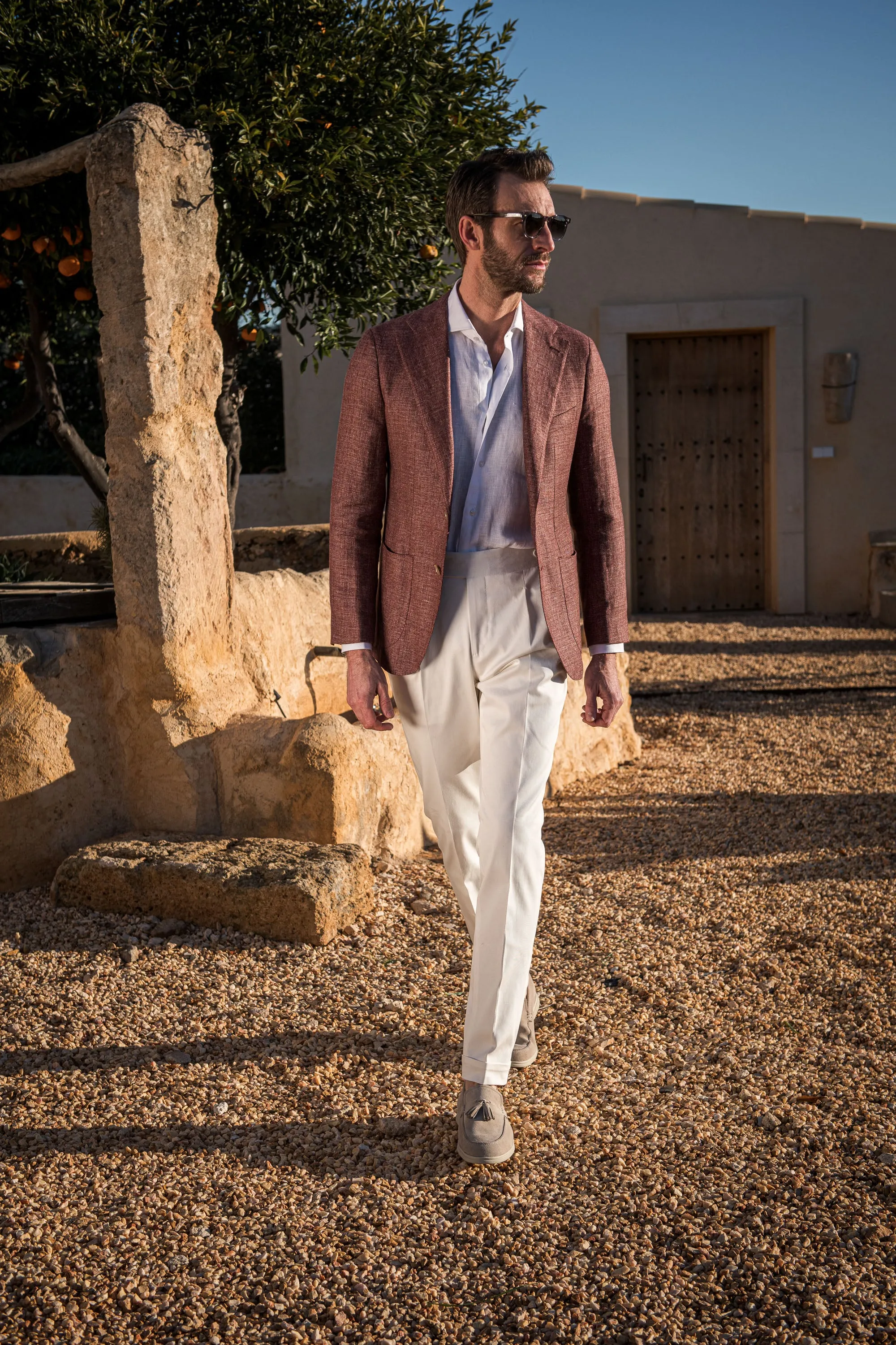 Burgundy linen and wool jacket - Made in Italy sold by Pini Parma product image thumbnail 3