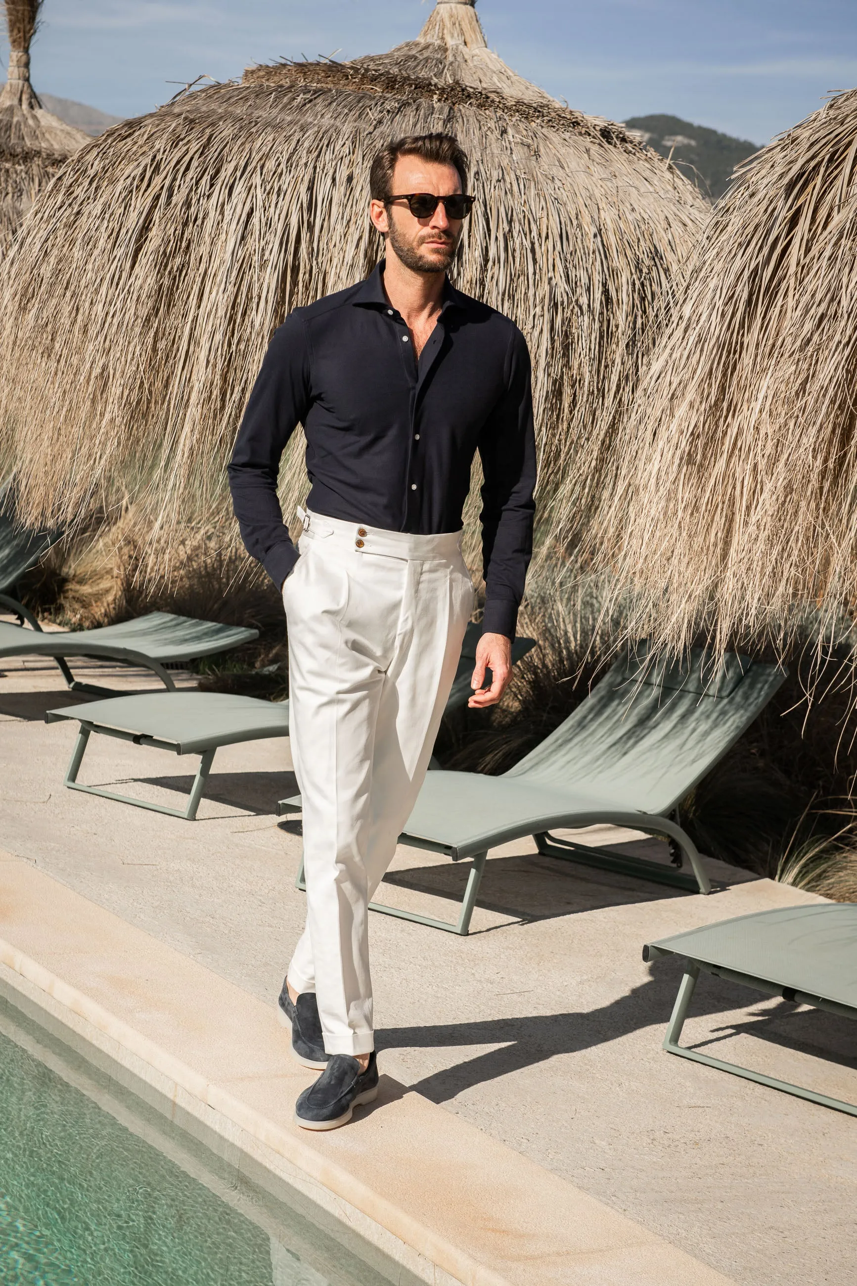 Navy jersey shirt - Made in Italy sold by Pini Parma product image thumbnail 3