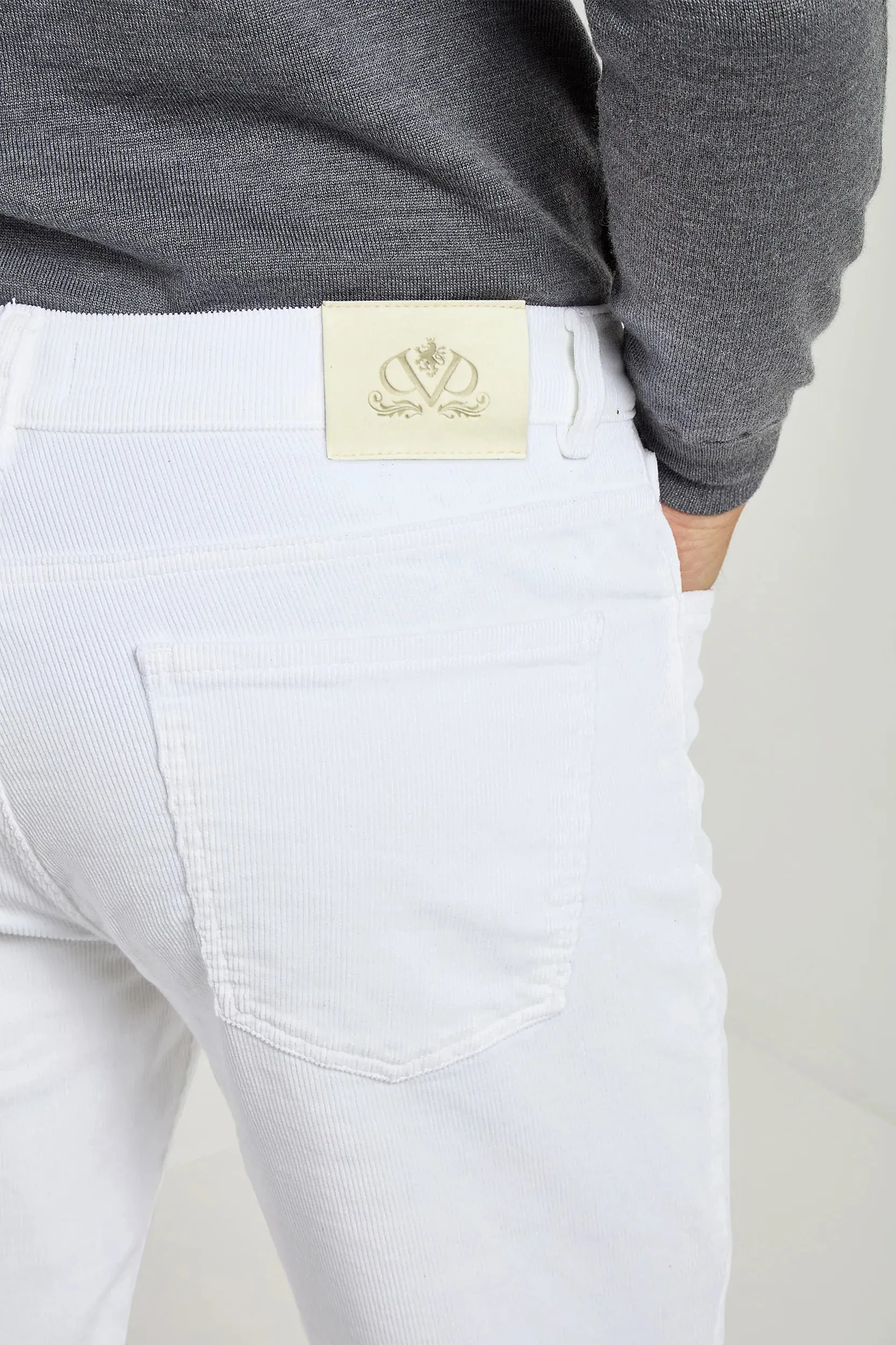 White corduroy 5 Pocket - Made in Italy sold by Pini Parma product image thumbnail 2