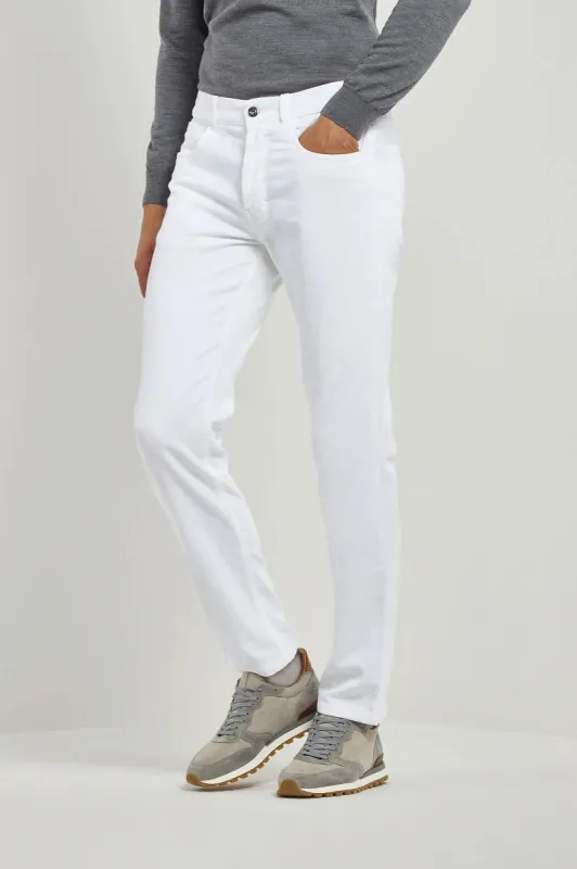 White corduroy 5 Pocket - Made in Italy sold by Pini Parma