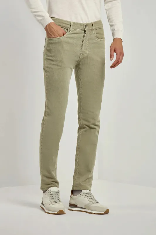 Sage corduroy 5 Pocket - Made in Italy sold by Pini Parma